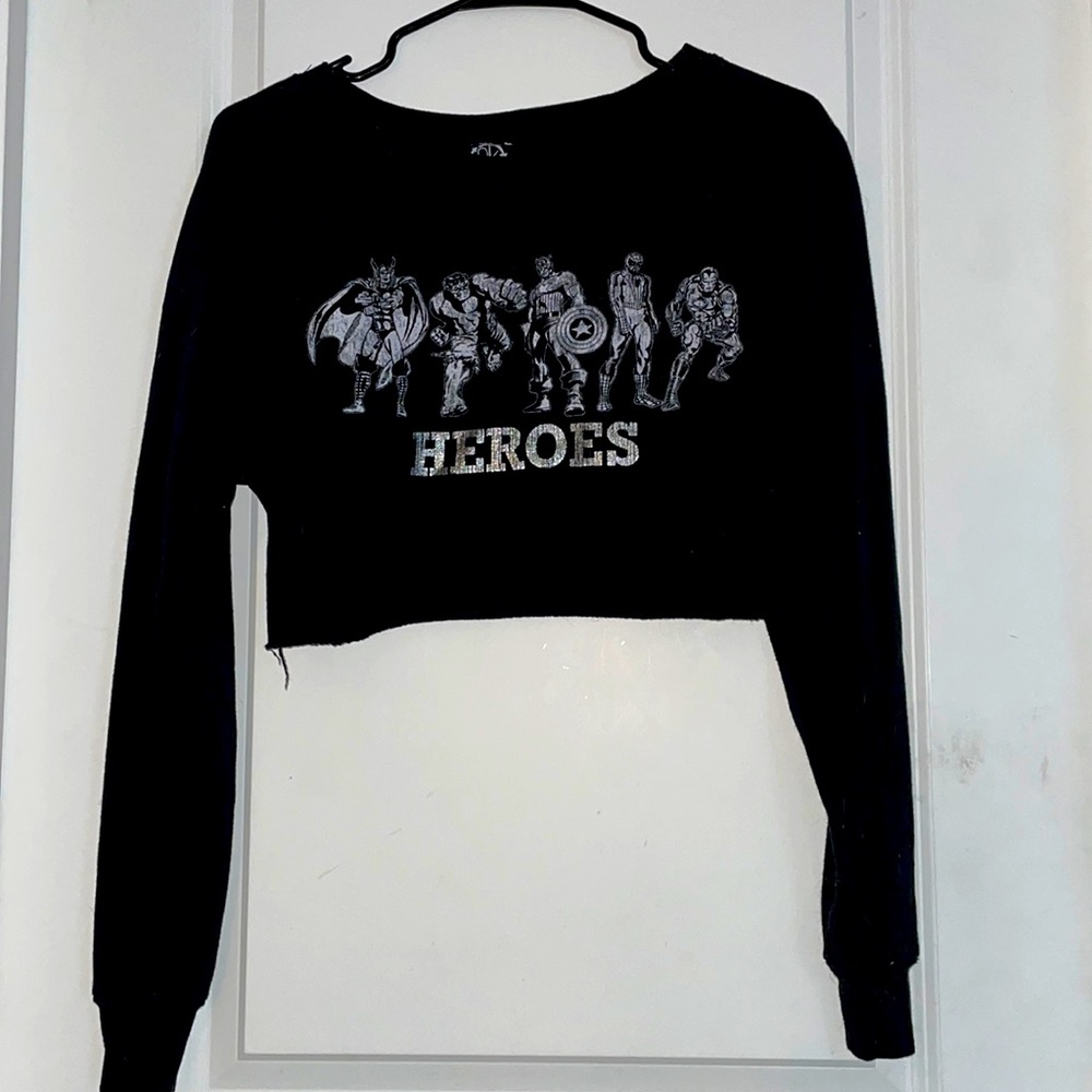 Long Sleeve Marvel Crop Top